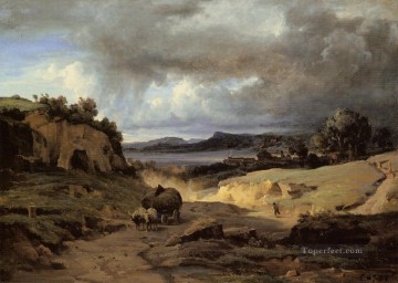  romanticism painting - The Roman Campagna aka La Cervara plein air Romanticism Jean Baptiste Camille Corot